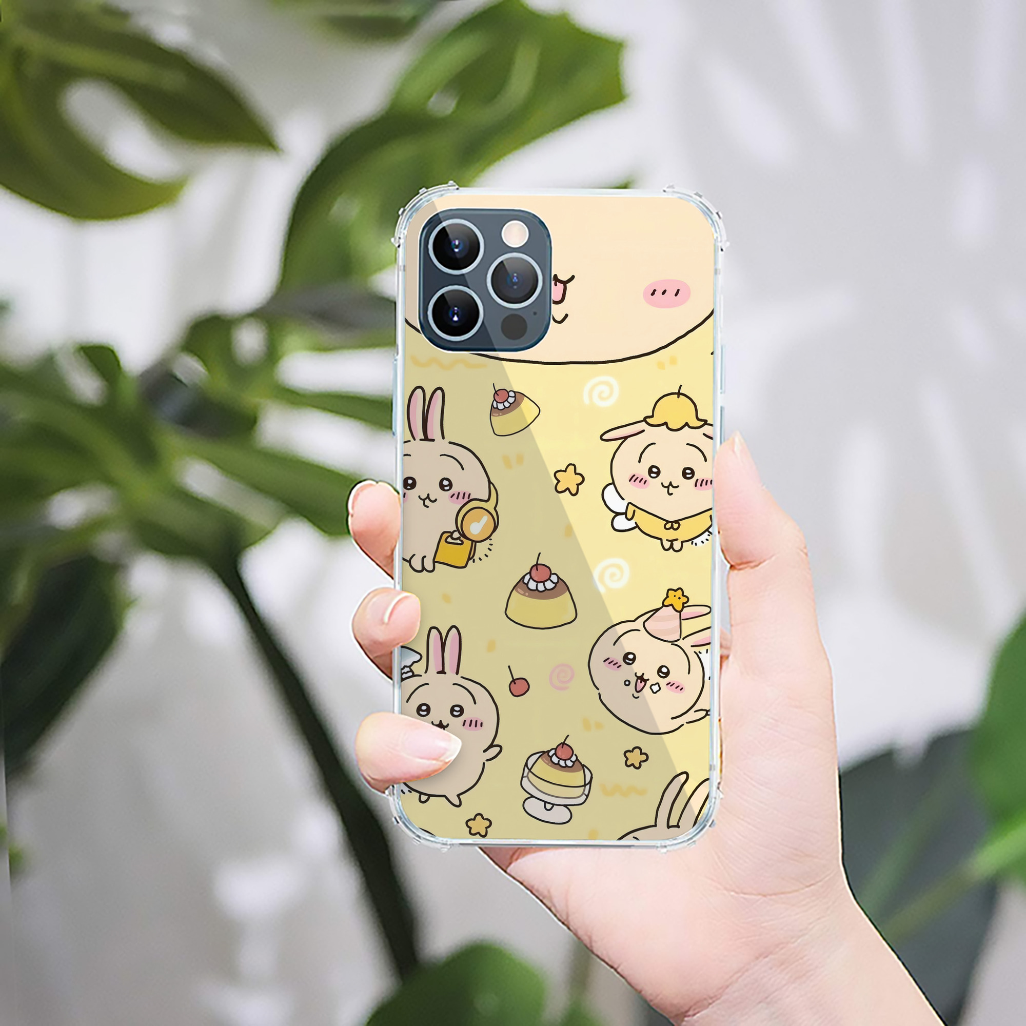 （画像用） ちいかわ Chii-kawa 【iPhone 12シリーズ対応】透明スマホケース（クリアソフトケース）